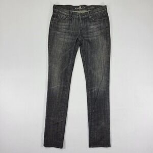 7 For All‎ Mankind Women's Denim Black Jeans Roxanne Size 29 / 34" inseam